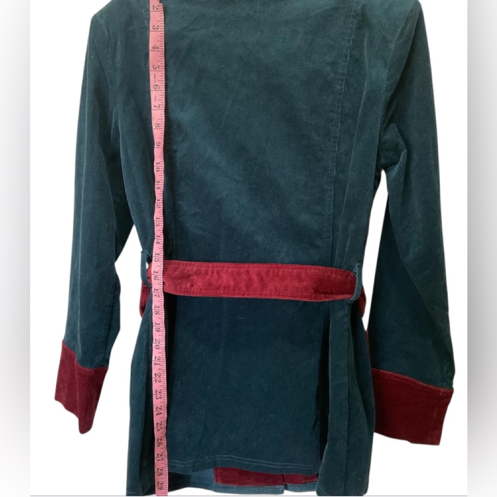 SMAK PARLOUR Corduroy Women's Teal and Red Jacket size L - Picture 5 of 10